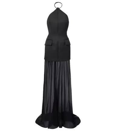 Sportmax Pinne silk-trimmed maxi dress | Thumbnail 1 Sportmax Pinne silk-trimmed maxi dress | Thumbnail 1