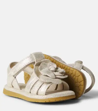DONSJE Baby Jiles floral-appliqué metallic leather sandals | Thumbnail 2 DONSJE Baby Jiles floral-appliqué metallic leather sandals | Thumbnail 2