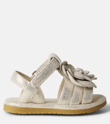 DONSJE Baby Jiles floral-appliqué metallic leather sandals | Thumbnail 3 DONSJE Baby Jiles floral-appliqué metallic leather sandals | Thumbnail 3