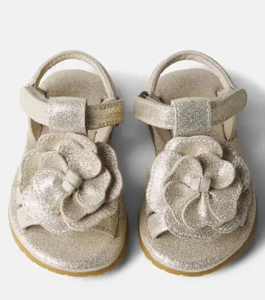 DONSJE Baby Jiles floral-appliqué metallic leather sandals | Thumbnail 4 DONSJE Baby Jiles floral-appliqué metallic leather sandals | Thumbnail 4
