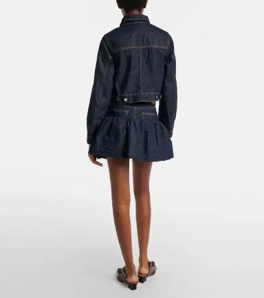 Ganni Gathered denim miniskirt | Thumbnail 3 Ganni Gathered denim miniskirt | Thumbnail 3