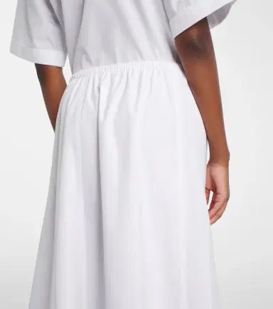 Vince Scalloped cotton poplin midi skirt | Thumbnail 6 Vince Scalloped cotton poplin midi skirt | Thumbnail 6