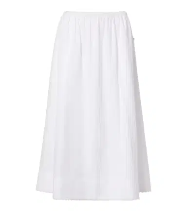 Vince Scalloped cotton poplin midi skirt | Thumbnail 1 Vince Scalloped cotton poplin midi skirt | Thumbnail 1