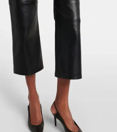 Nour Hammour Leather cropped slim pants | Thumbnail 3 Nour Hammour Leather cropped slim pants | Thumbnail 3