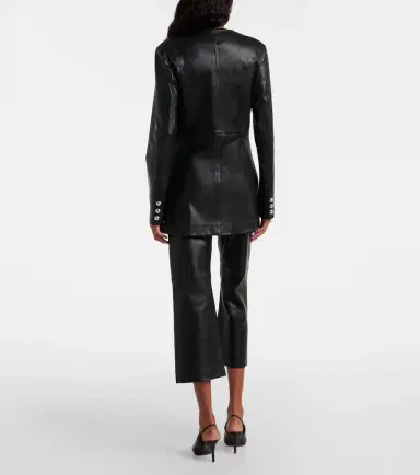 Nour Hammour Leather cropped slim pants | Thumbnail 4 Nour Hammour Leather cropped slim pants | Thumbnail 4