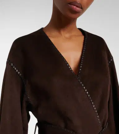 Nour Hammour Anika suede wrap coat | Thumbnail 2 Nour Hammour Anika suede wrap coat | Thumbnail 2