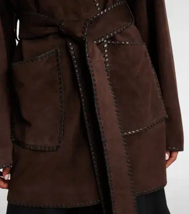 Nour Hammour Anika suede wrap coat | Thumbnail 4 Nour Hammour Anika suede wrap coat | Thumbnail 4