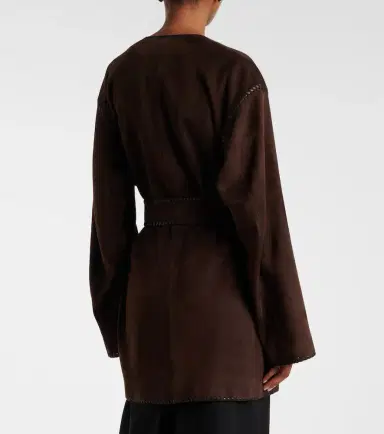 Nour Hammour Anika suede wrap coat | Thumbnail 6 Nour Hammour Anika suede wrap coat | Thumbnail 6