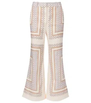 Zimmermann Printed cropped linen flared pants | Thumbnail 1 Zimmermann Printed cropped linen flared pants | Thumbnail 1