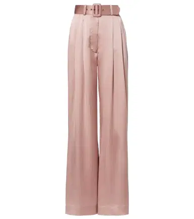 Zimmermann Belted pleated silk satin wide-leg pants | Thumbnail 1 Zimmermann Belted pleated silk satin wide-leg pants | Thumbnail 1
