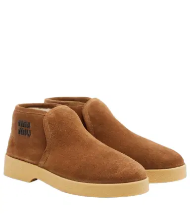 Miu Miu Shearling-lined suede boots | Thumbnail 1 Miu Miu Shearling-lined suede boots | Thumbnail 1