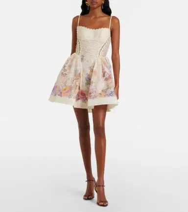 Zimmermann Alchemy floral linen and silk minidress | Thumbnail 3 Zimmermann Alchemy floral linen and silk minidress | Thumbnail 3