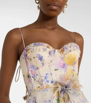 Zimmermann Luna floral linen and silk midi dress | Thumbnail 4 Zimmermann Luna floral linen and silk midi dress | Thumbnail 4