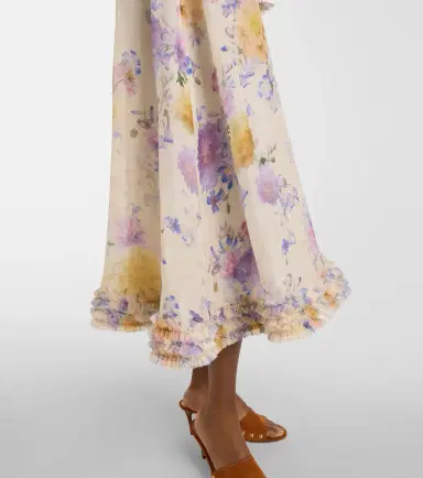 Zimmermann Luna floral linen and silk midi dress | Thumbnail 6 Zimmermann Luna floral linen and silk midi dress | Thumbnail 6