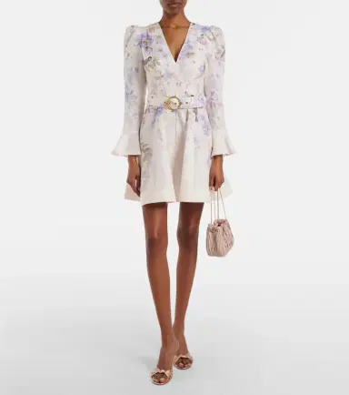Zimmermann Luna floral linen minidress | Thumbnail 3 Zimmermann Luna floral linen minidress | Thumbnail 3