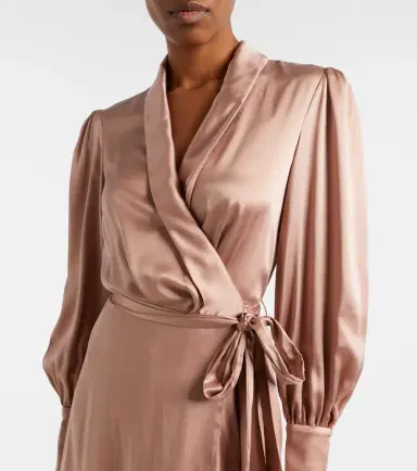 Zimmermann Ruffled silk satin wrap dress | Thumbnail 3 Zimmermann Ruffled silk satin wrap dress | Thumbnail 3