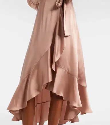 Zimmermann Ruffled silk satin wrap dress | Thumbnail 4 Zimmermann Ruffled silk satin wrap dress | Thumbnail 4