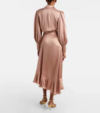 Zimmermann Ruffled silk satin wrap dress | Thumbnail 5 Zimmermann Ruffled silk satin wrap dress | Thumbnail 5
