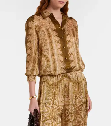Zimmermann Luna paisley silk satin shirt | Thumbnail 3 Zimmermann Luna paisley silk satin shirt | Thumbnail 3