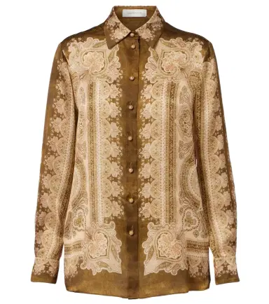 Zimmermann Luna paisley silk satin shirt | Thumbnail 1 Zimmermann Luna paisley silk satin shirt | Thumbnail 1