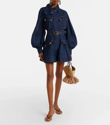 Zimmermann Luna belted denim minidress | Thumbnail 6 Zimmermann Luna belted denim minidress | Thumbnail 6