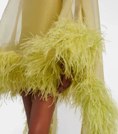 Taller Marmo Daisy feather-trimmed organza kaftan | Thumbnail 2 Taller Marmo Daisy feather-trimmed organza kaftan | Thumbnail 2