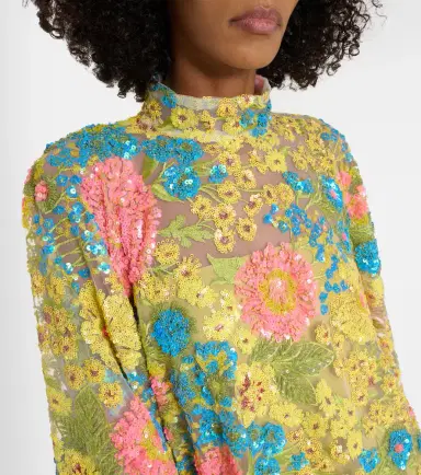 Taller Marmo Graham floral sequined asymmetric kaftan | Thumbnail 2 Taller Marmo Graham floral sequined asymmetric kaftan | Thumbnail 2