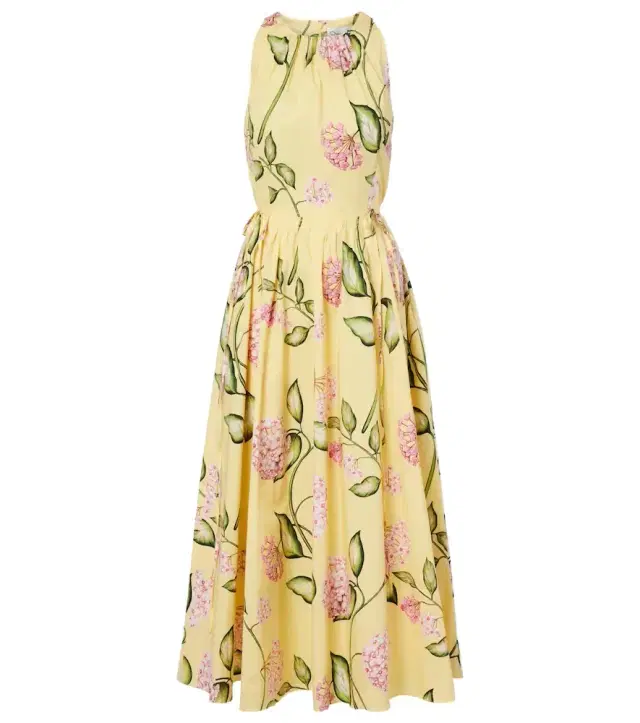 Floral cotton-blend midi dress Floral cotton-blend midi dress