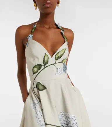Oscar de la Renta Floral faille cocktail dress | Thumbnail 3 Oscar de la Renta Floral faille cocktail dress | Thumbnail 3