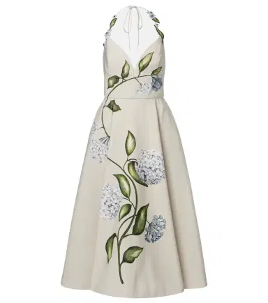 Oscar de la Renta Floral faille cocktail dress | Thumbnail 1 Oscar de la Renta Floral faille cocktail dress | Thumbnail 1