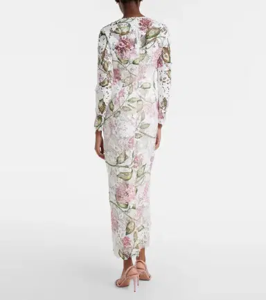 Oscar de la Renta Lace midi dress | Thumbnail 2 Oscar de la Renta Lace midi dress | Thumbnail 2