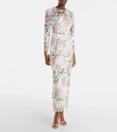 Oscar de la Renta Lace midi dress | Thumbnail 3 Oscar de la Renta Lace midi dress | Thumbnail 3