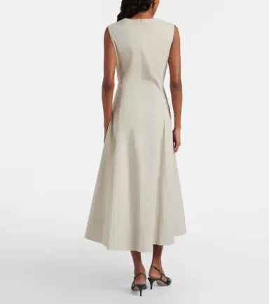 Oscar de la Renta Porcelain cotton-blend poplin midi dress | Thumbnail 5 Oscar de la Renta Porcelain cotton-blend poplin midi dress | Thumbnail 5