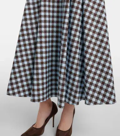 Oscar de la Renta Gingham cotton-blend midi dress | Thumbnail 7 Oscar de la Renta Gingham cotton-blend midi dress | Thumbnail 7