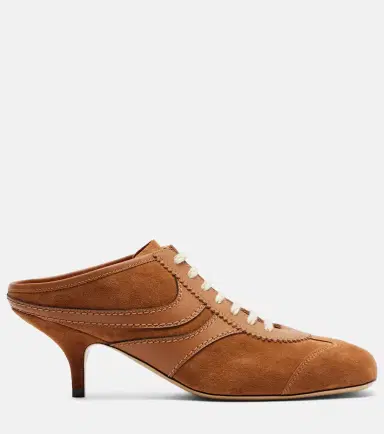 Dries Van Noten 65 leather-trimmed suede mules | Thumbnail 3 Dries Van Noten 65 leather-trimmed suede mules | Thumbnail 3