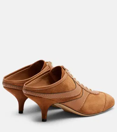 Dries Van Noten 65 leather-trimmed suede mules | Thumbnail 4 Dries Van Noten 65 leather-trimmed suede mules | Thumbnail 4