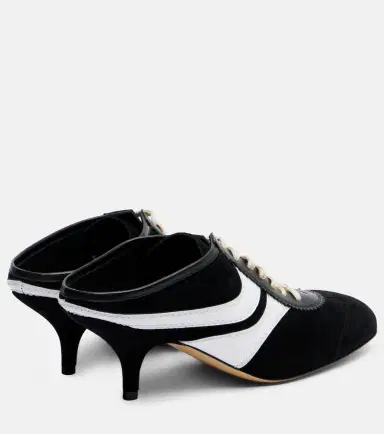 Dries Van Noten 65 leather-trimmed suede mules | Thumbnail 3 Dries Van Noten 65 leather-trimmed suede mules | Thumbnail 3