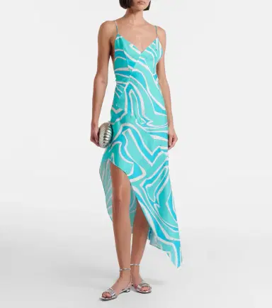 Pucci Labirinto silk twill midi dress | Thumbnail 2 Pucci Labirinto silk twill midi dress | Thumbnail 2