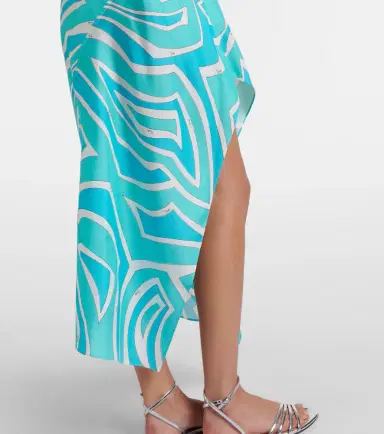 Pucci Labirinto silk twill midi dress | Thumbnail 3 Pucci Labirinto silk twill midi dress | Thumbnail 3