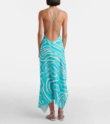 Pucci Labirinto silk twill midi dress | Thumbnail 4 Pucci Labirinto silk twill midi dress | Thumbnail 4