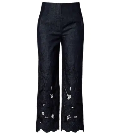 Veronica Beard Osborne cotton chambray wide-leg pants | Thumbnail 1 Veronica Beard Osborne cotton chambray wide-leg pants | Thumbnail 1