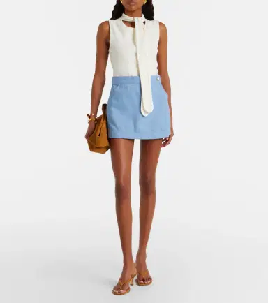 Veronica Beard Phineas denim skort | Thumbnail 3 Veronica Beard Phineas denim skort | Thumbnail 3