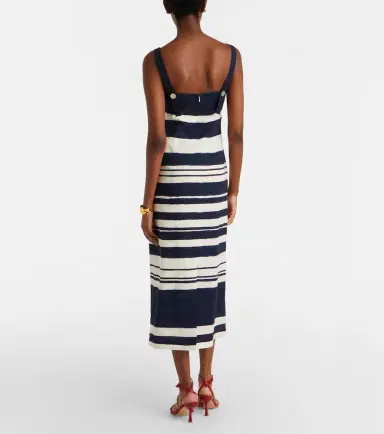 Veronica Beard Ella striped linen-blend midi dress | Thumbnail 2 Veronica Beard Ella striped linen-blend midi dress | Thumbnail 2