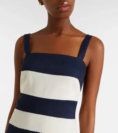 Veronica Beard Ella striped linen-blend midi dress | Thumbnail 3 Veronica Beard Ella striped linen-blend midi dress | Thumbnail 3