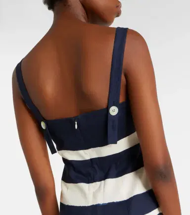 Veronica Beard Ella striped linen-blend midi dress | Thumbnail 4 Veronica Beard Ella striped linen-blend midi dress | Thumbnail 4