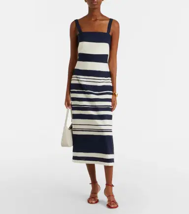 Veronica Beard Ella striped linen-blend midi dress | Thumbnail 5 Veronica Beard Ella striped linen-blend midi dress | Thumbnail 5