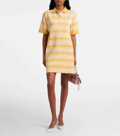 Prada Striped cotton piqué polo dress | Thumbnail 4 Prada Striped cotton piqué polo dress | Thumbnail 4