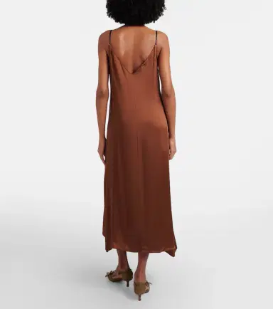 Prada Gathered crêpe satin slip dress | Thumbnail 2 Prada Gathered crêpe satin slip dress | Thumbnail 2