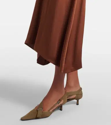 Prada Gathered crêpe satin slip dress | Thumbnail 3 Prada Gathered crêpe satin slip dress | Thumbnail 3