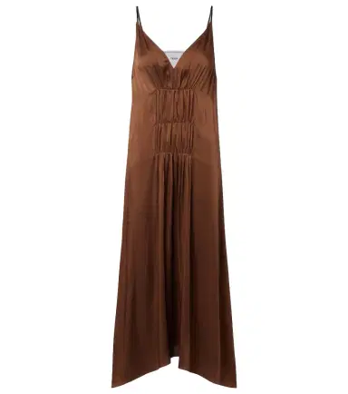 Prada Gathered crêpe satin slip dress | Thumbnail 1 Prada Gathered crêpe satin slip dress | Thumbnail 1